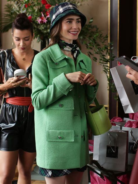 emily in paris green chanel coat|emily in Paris best outfits.